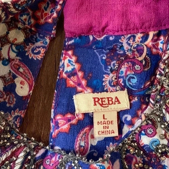 Reba Mosaic Print Dress Colorful Size Large NWT - Picture 5 of 13